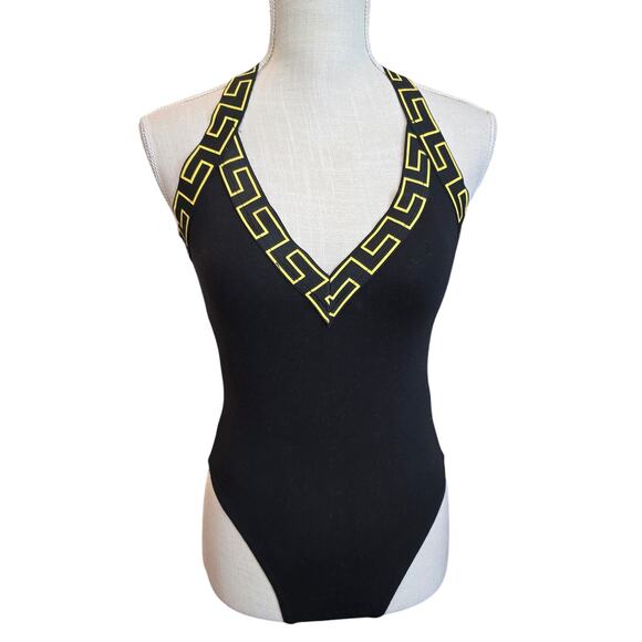 Stylish Miss Guided Black & Gold Strappy Bodysuit Sz. 4 - Picture 1 of 7